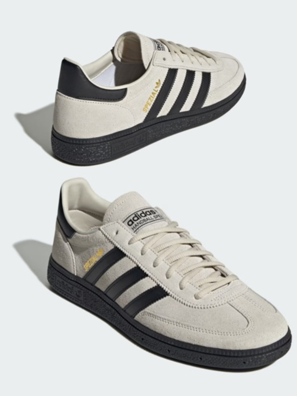 Adidas Spezial Suede Sneakers Men’s Size 10 Bone with Black Stripes